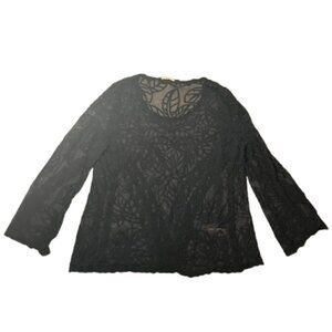 🌙 Capri Black Sheer Lace Top – Size L